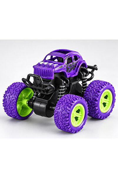 Generic Brand Mașinuță Monster Truck off-road cu propulsie prin fricțiune, roți mari, mov și verde