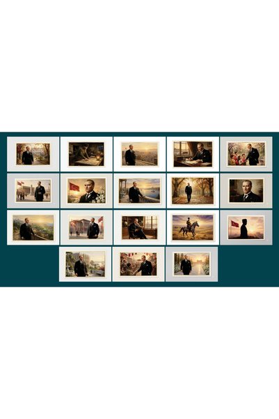 TELLGRAF Ataturk Themed Postcard Set (10X15 cm 18 Pieces)