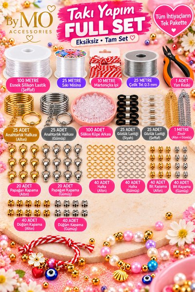 By MO Accessories Eksiksiz Takı Yapım Full Set – Takı Tasarım Malzemeleri, Pe...