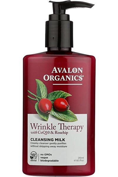 Avalon Organics حليب تنظيف لعلاج التجاعيد، 8.5 أونصة.