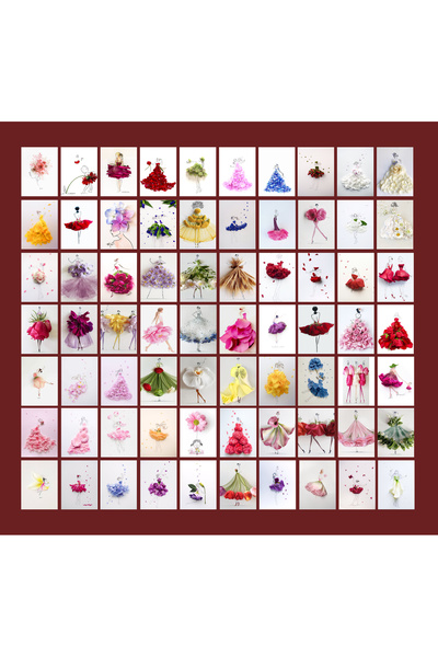 TELLGRAF Flowers Themed Postcard Set (10X15 cm 70 Pieces)