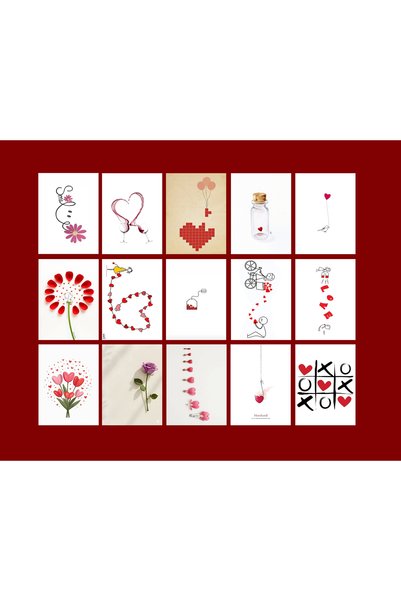 TELLGRAF Love Themed Postcard Set (10X15 cm 15 Pieces)