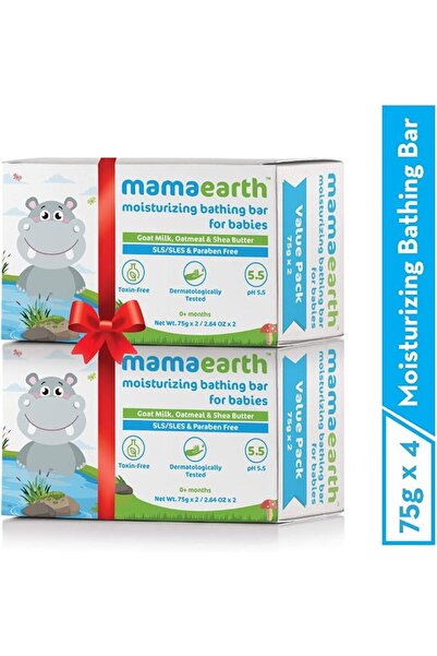 Mamaearth صابون استحمام مرطب للأطفال |   مع حليب الماعز والشوفان وزبدة الشيا ...