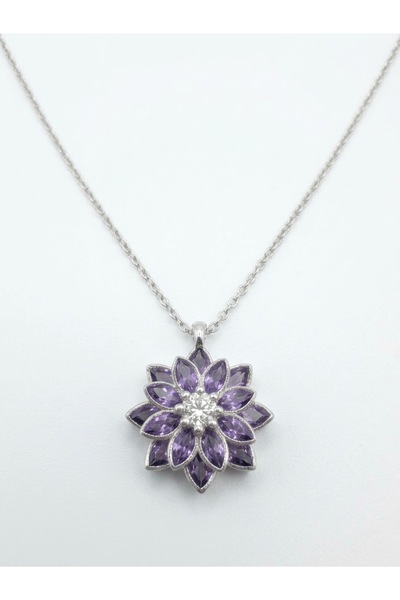SURA SILVER AMETİST AURA 925 AYAR GÜMÜŞ KOLYE
