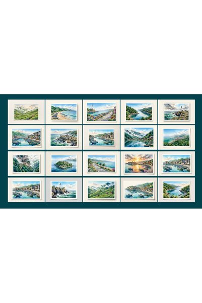 TELLGRAF Sceneries from Turkey Themed Postcard Set (10X15 cm 20 Pieces)