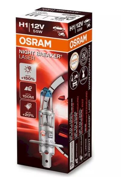 Osram Bec λάμπα αλογόνου Night Breaker Laser 64150NL H1 12 V 55 W P14.5s