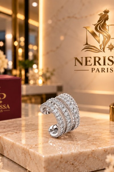 JEWELERY Nerissa Paris Eclat Silver Kıkırdak Küpesi Kararmaz Çelik Kıkırdak Küpe
