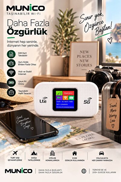 İmei Kaydı Bitenler İçin İPHONE uyumlu Seyahat Tipi Cep WiFi Modem SIM Kart Destekli Mobil Hotspot