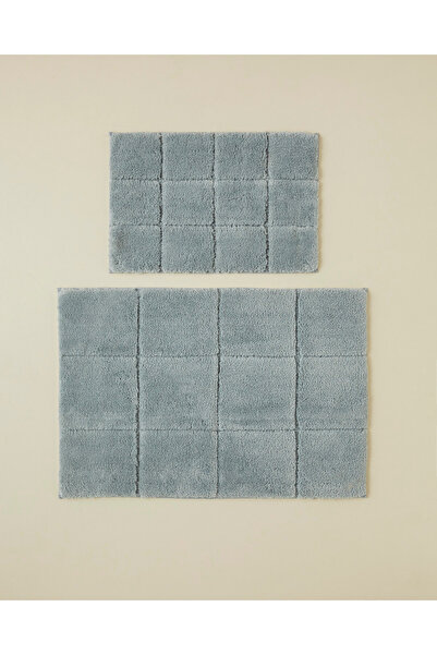 English Home Glintar Kaydırmaz Taban Banyo Paspası Seti 60x90 + 40x60 cm Gri