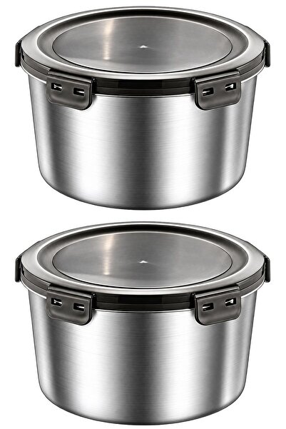 Chavin 2 Pieces 304 Steel 1100 ml Round Food Fruit Meat Refrigerator Nutritio...