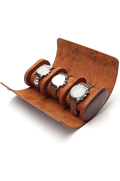 Generic Watch Roll Travel Case for Men and Women, 3 Watch Storage and PU Leat...
