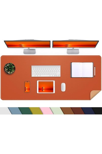 GENERAL AFIING Large Desk Mat 47.2" x 17" Leather Desk Pad Protector with Nat...