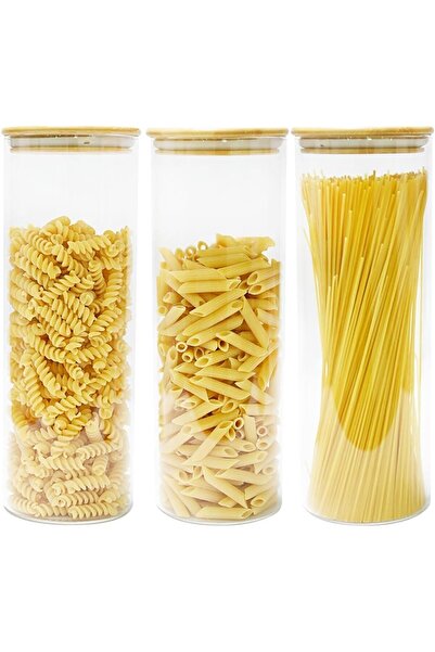 Generic SKY-TOUCH 4 PACK Airtight Glass Jars with Bamboo Lids, Storage Jars w...