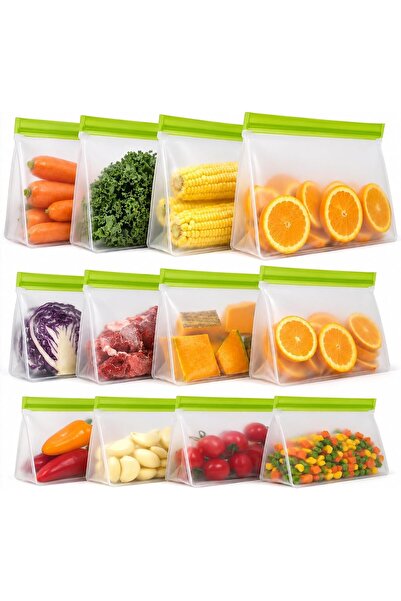 Generic MakMeFre 12Pack Extra Thick Reusable Food Storage Bags BPA Free Food ...