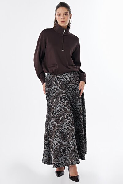 Kayra Dik Yaka Rayon Bluz Kahve