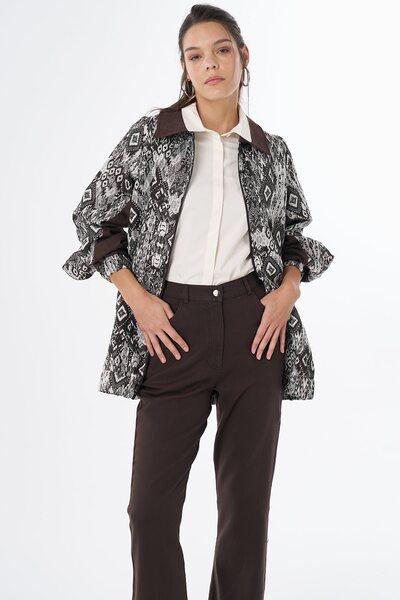 KYR Ethnic Pattern Jacket Brown