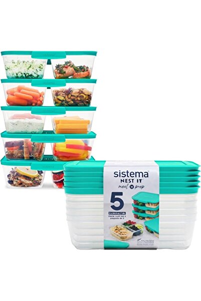 sistemahşap Sistema NEST IT Meal Prep Containers 1.9 L Airtight Food Storage ...