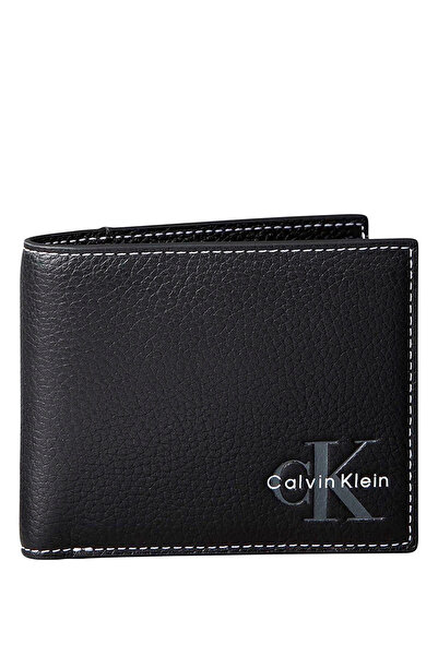 Calvin Klein Siyah Erkek Cüzdan BOLD PEBBLE BILLFOLD W/ COIN
