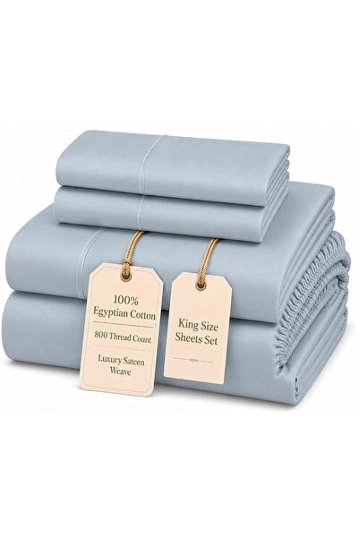 Chateau Cojusna مجموعة شراشف CHATEAU HOME COLLECTION مقاس كينج، قطن مصري 800 ...