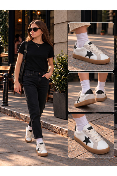 Çocuk Unisex Esnek Sneaker Beyaz/Siyah