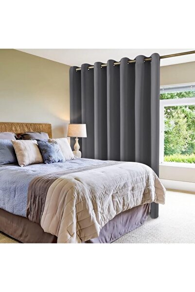GENERAL ستائر HOMEIDEAS رمادية فاتحة معتمة مقاس 52 × 63 بوصة، مجموعة من قطعتي...
