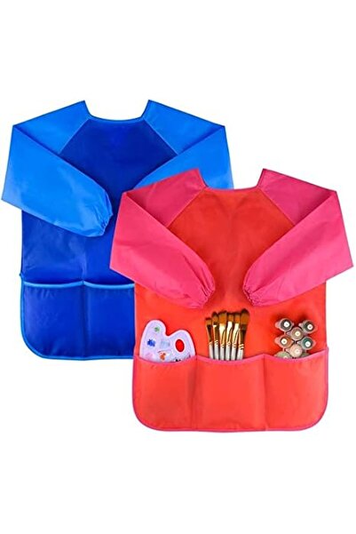 GENERAL 2 Pieces Waterproof Children's Art Smock Kids Painting Aprons with 3 ...