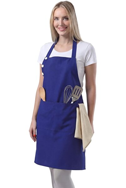 TOSHE Unisex Cotton Waterproof Bib 3 Adjustable Button Design Apron With Two ...