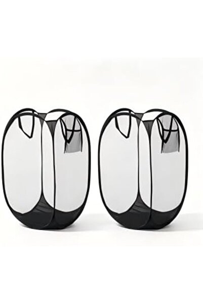 GENERAL Foldable Mesh Laundry Hamper with Wide Opening & Side Pocket - Breath...