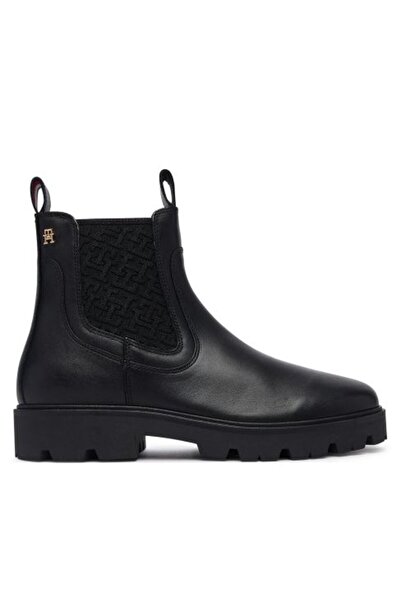 Tommy Hilfiger SİYAH KADIN BOT MONOGRAM CHELSEA