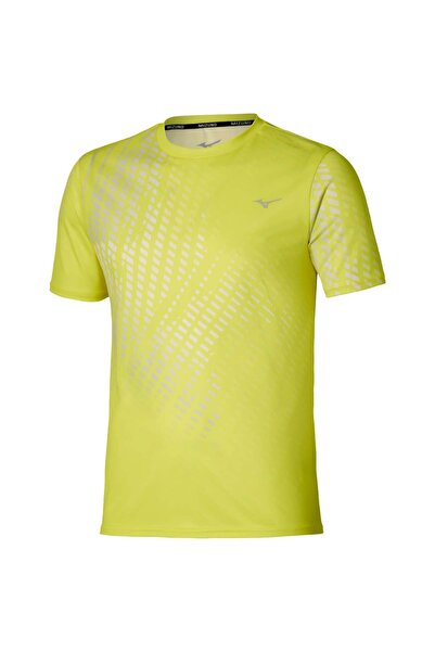 MIZUNO Tricou de alergare pentru bărbați, cu imprimeu, SS 2026-Galben-M