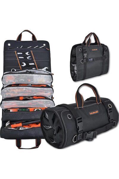 Generic WELKINLAND Men's Tool Roll Organizer, Heavy-Duty 1680D Tool Roll Up Bag