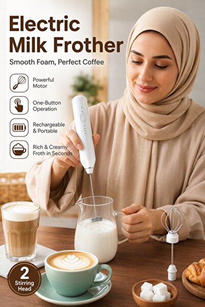 Generic خفاقة حليب كهربائية محمولة من الفولاذ المقاوم للصدأ 304، 3 سرعات، قاب...