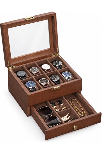 Generic ProCase Wooden Watch Case for Men, 8 Slot Mens Watch Box With Drawer,...