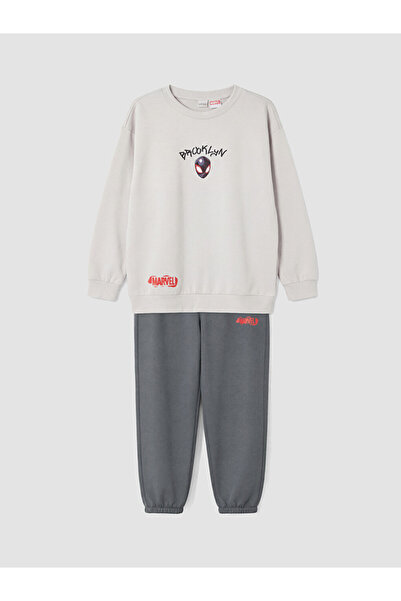 LC Waikiki Rmz Gi̇yi̇m Farkiyla Spiderman Printed Boys' Soft Touch Tracksuit Set