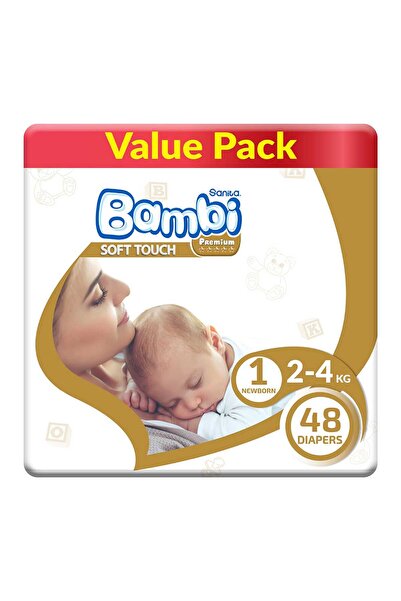 Sanita Bambi Baby Diaper Value Pack Size 1 Newborn 2-4 kg 48 pcs