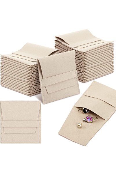 Generic 40 Pcs Microfiber Jewelry Pouch with Band 8 x 8 cm, Jewelry Packaging...