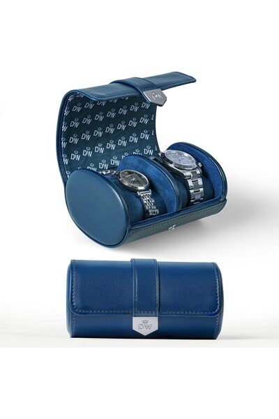 Generic DUKWIN Vegan Leather Watch Roll Traval Case Box with 2 Slots with Rem...