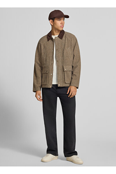 Jack & Jones Açık Kahverengi Erkek Kaz Ayağı Ceket 12300436 JORSALAMANCO BARN...