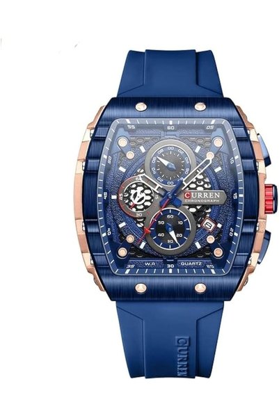 Curren Men's waterproof chronograph watch with silicone strap
