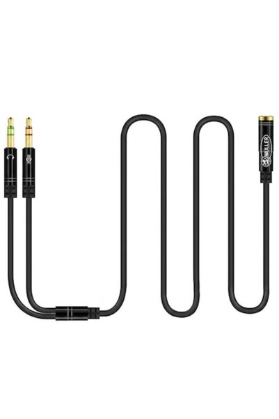 Müller ®   AV140 – Cablu splitter audio AUX 3.5 mm, cu două mufe jack de 3.5 ...