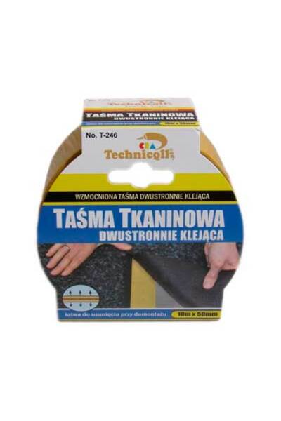 Technicqll Double-sided reinforced tape T-246 10 m x 50 mm transparent