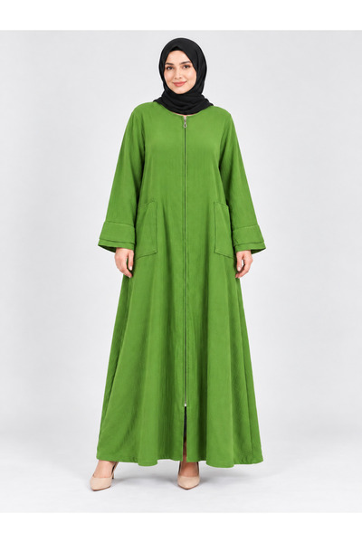 MARWARİ OTANTİK BUTİK Women's Cotton Robe with Zipper Pockets 42/56
