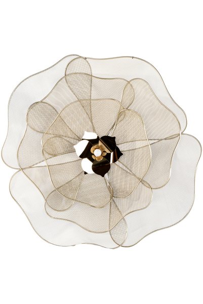 Herdekora Metal Duvar Panosu Çiçek Tasarımlı Gold 61,5×61,5 Cm.
