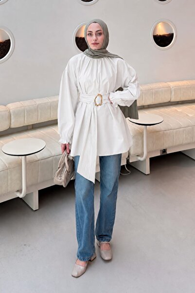 lamelif Flores Ruffled Tunic White