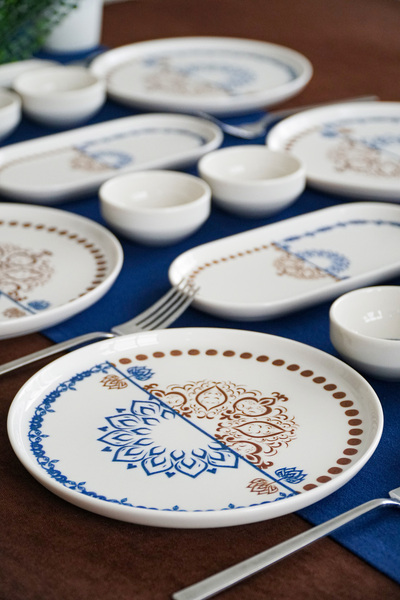 Heda Porselen Oya 16 Piece Porcelain Breakfast Set for 6 People