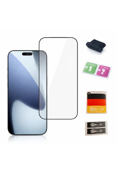 Müller Folie protectie telefon, Pentru iPhone 16, include Set Curatare si 4 b...
