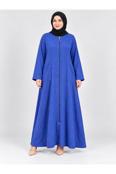 MARWARİ OTANTİK BUTİK Women's Cotton Robe with Zipper Pockets 42/56