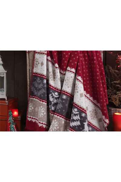 Merinos Cotton Blanket 180X220 Boxed Ted Red