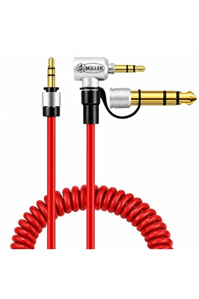 Müller ® 3.5 mm Jack Male-to-Male Auxiliary Cable + 6.35 mm Adapter, Universa...