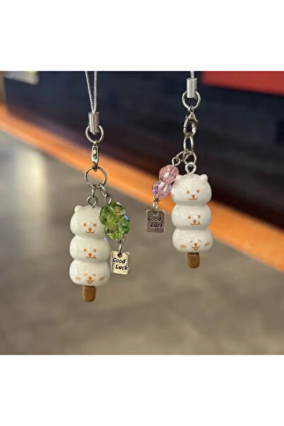 Choice C Cute Flower Bear Phone Charms Pendant Kawaii Anime Keychain Accessor...